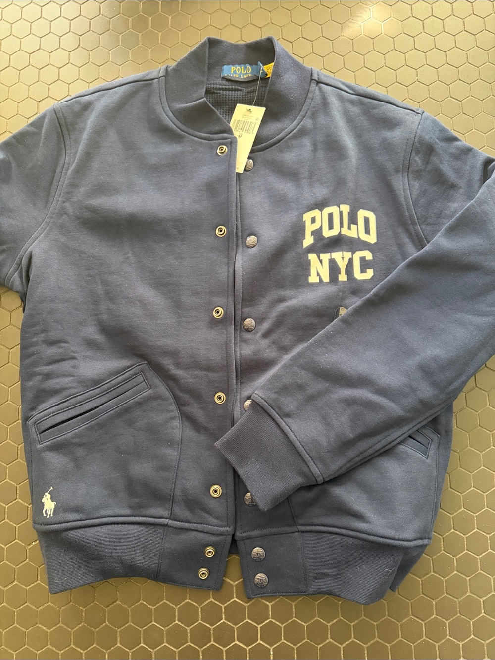 Polo by Ralph Lauren Navy 'POLO NYC' Snap-Front Bomber Jacket